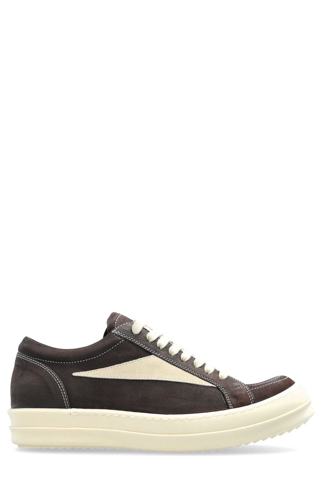 Rick Owens Round Toe Panelled Sneakers