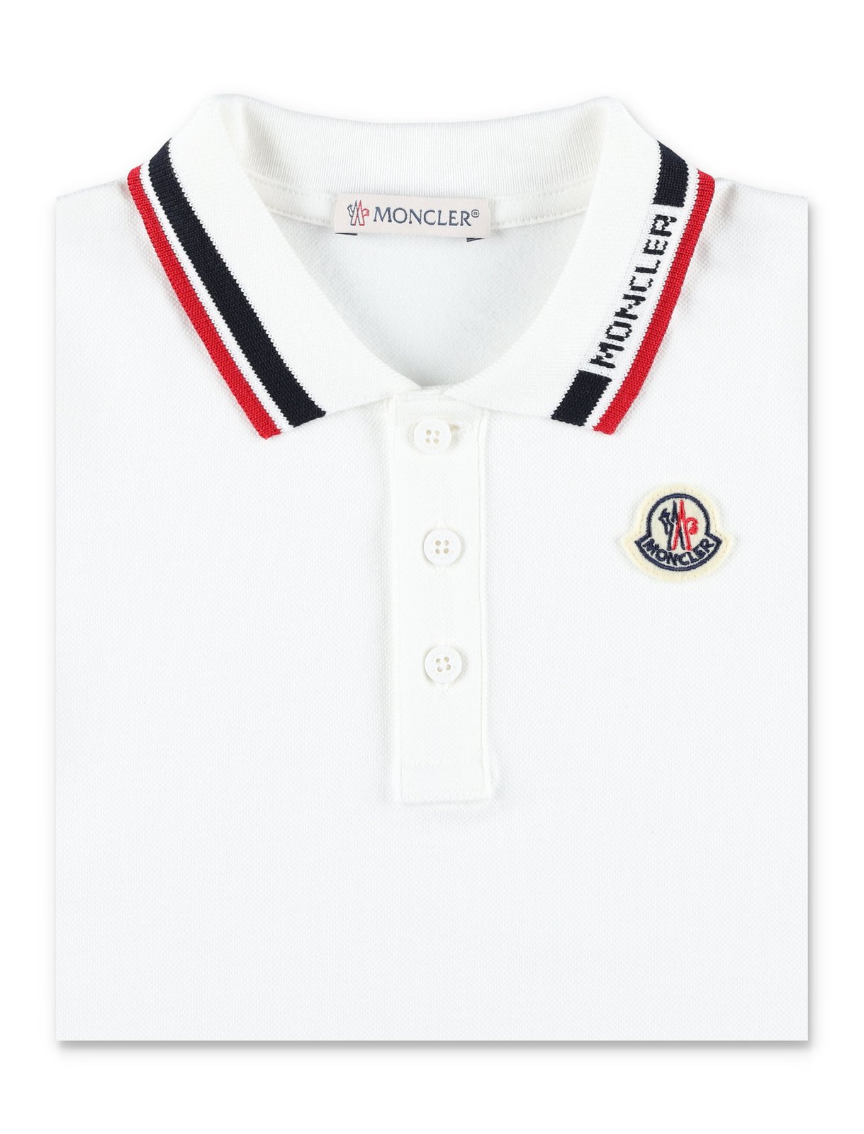 Moncler Enfant Tricolour-Trimmed Piquet Polo Shirt