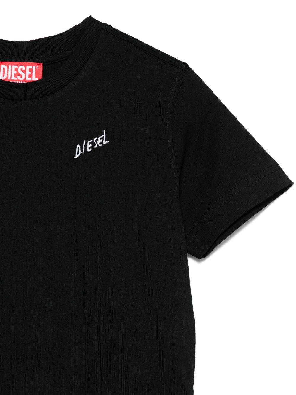 Diesel Kids Logo Embroidered Crewneck T-Shirt