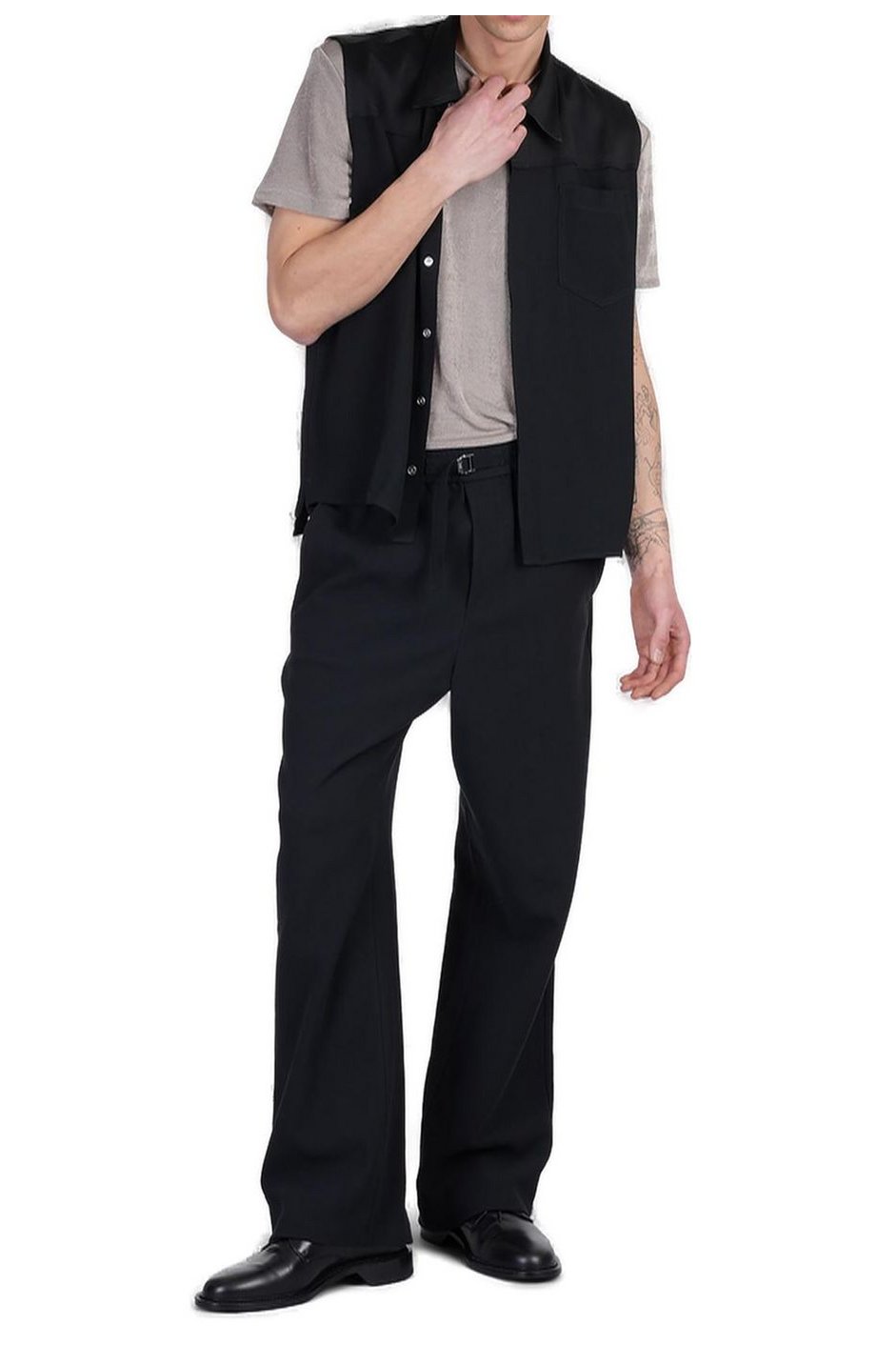 AMI Paris Logo Plaque Straight Leg Trousers