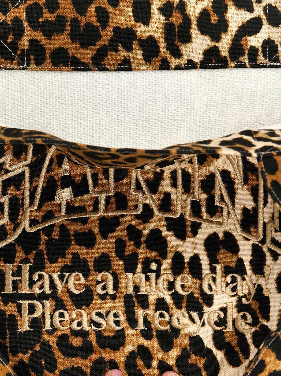 Ganni Leopard Printed Tote Bag