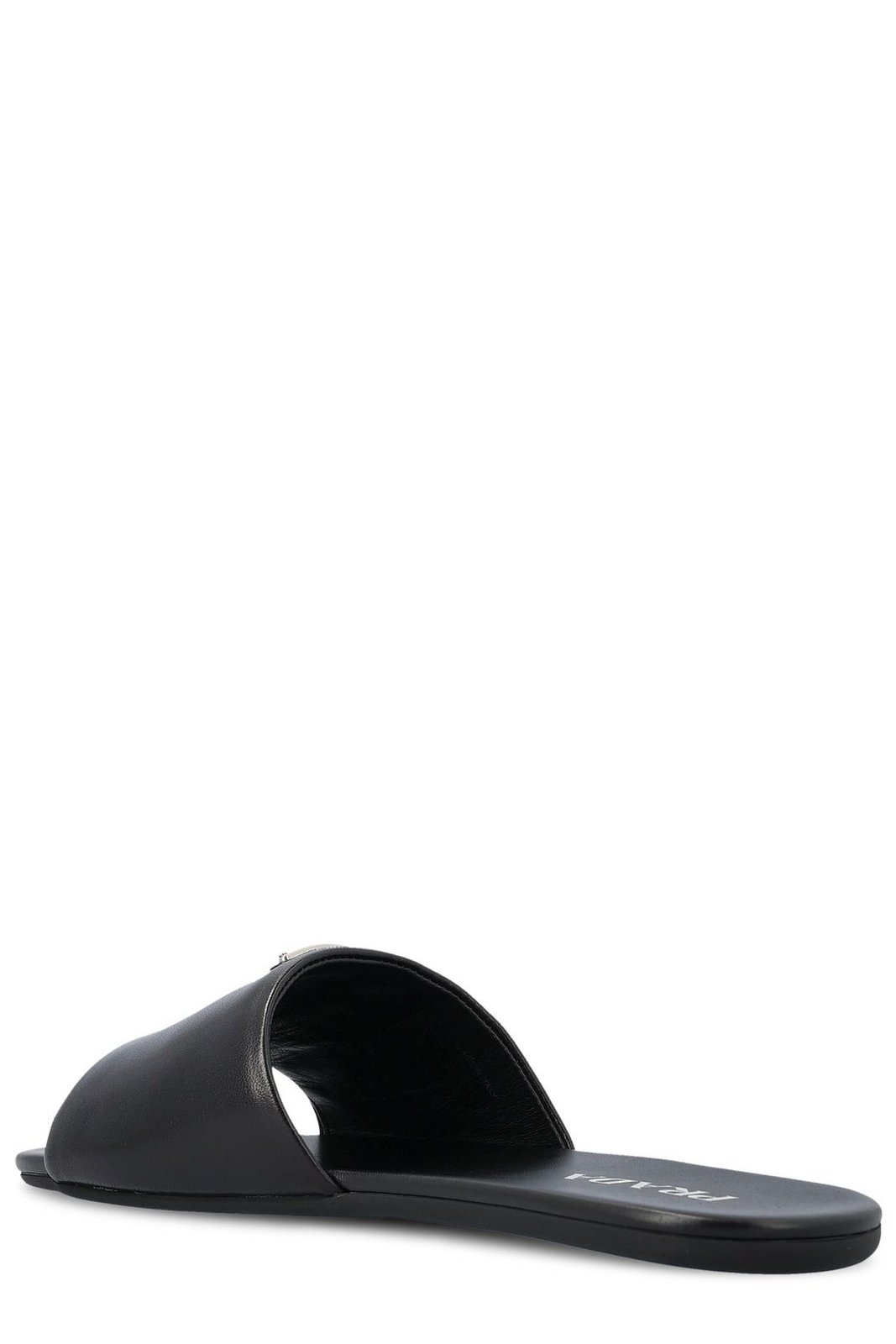 Prada Triangle-Logo Slip-On Sandals