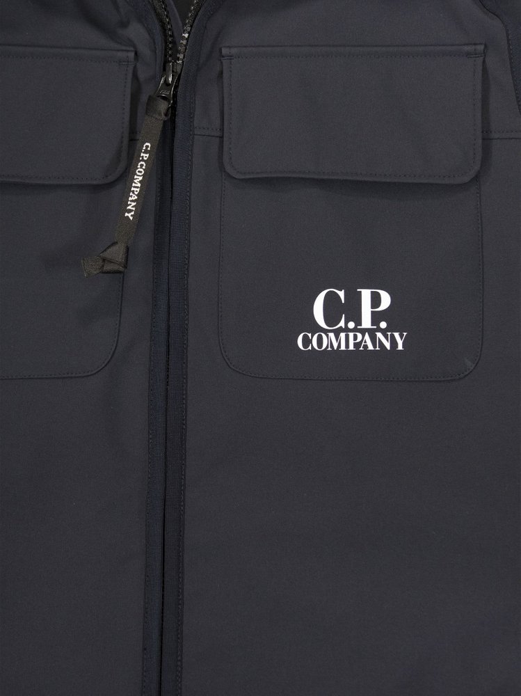 C.P. Company Kids 로고 프린트 집업 조끼