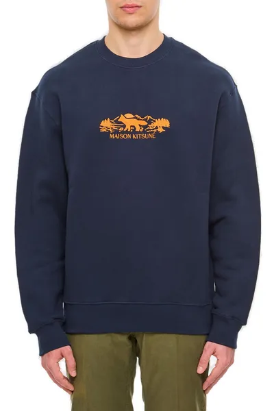 메종키츠네 Maison Kitsuné 메종 키츠네 아웃도어 프로필 폭스 크루넥 스웨트셔츠
