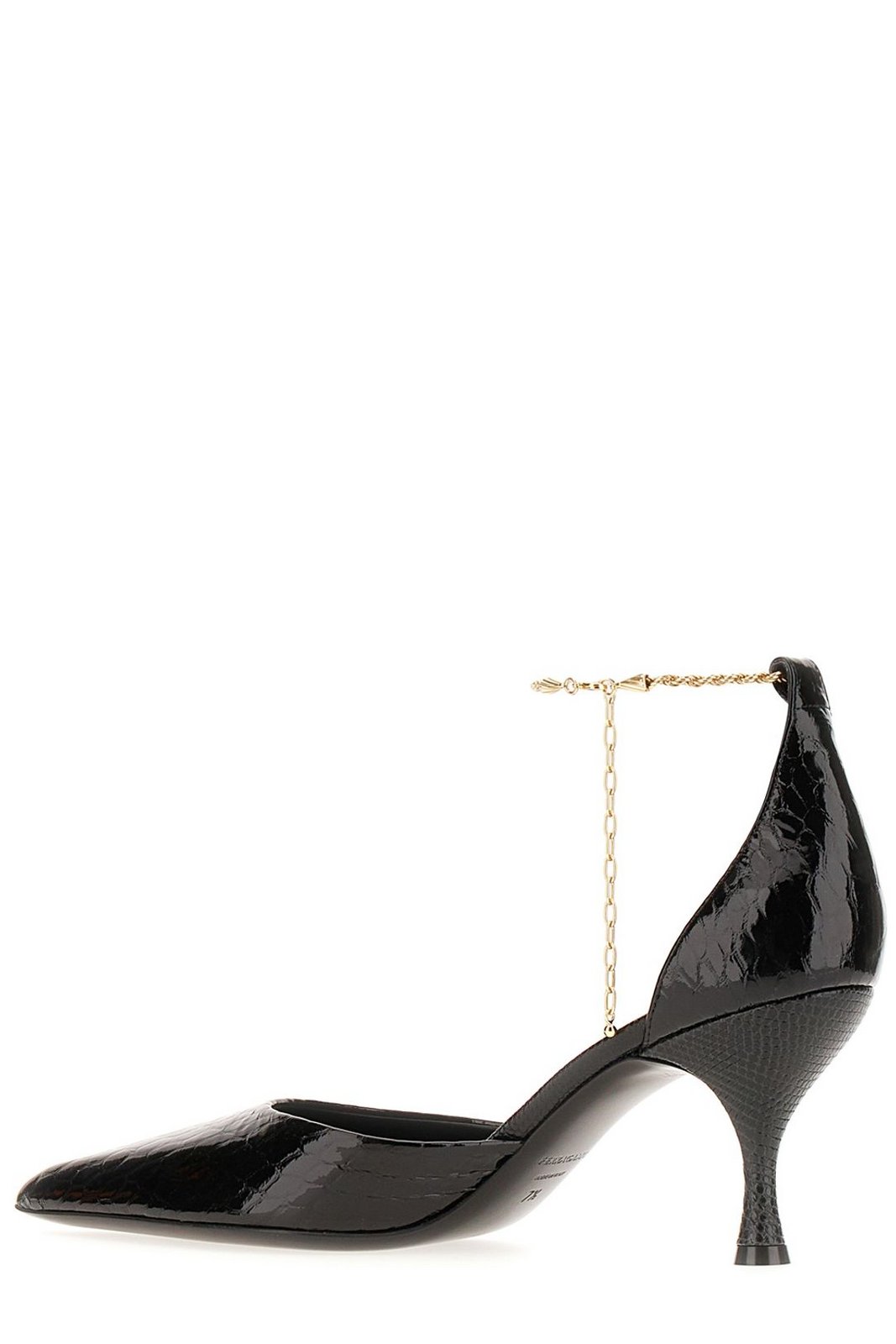 Ferragamo Chain Ankle Strap Pumps