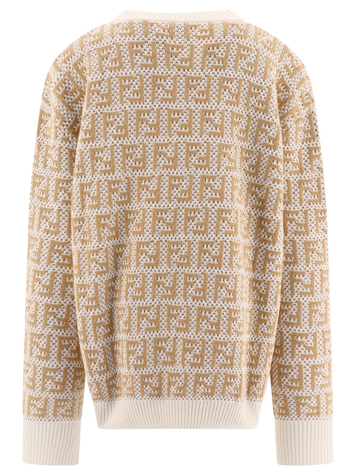 Fendi Kids Logo Intarsia-Knit Crewneck Jumper