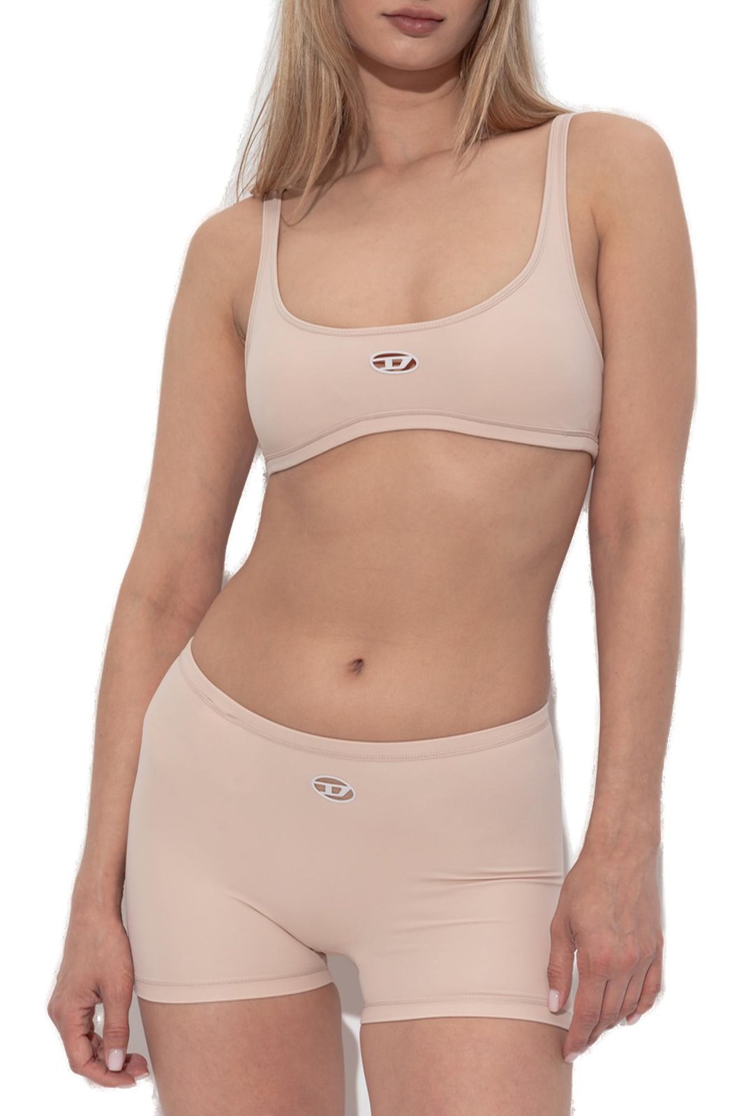 Diesel Chelsea-Utlt Logo Cut-Out Sports Bra