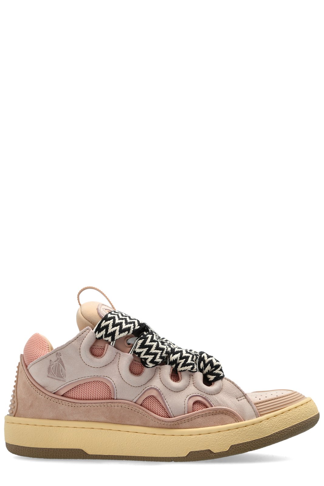 Lanvin Curb Round Toe Lace-Up Sneakers