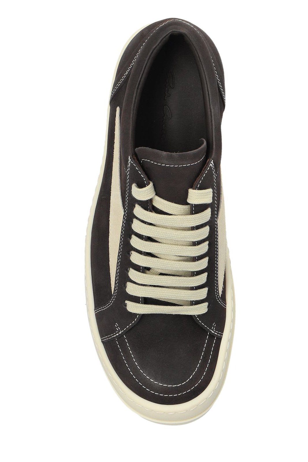 Rick Owens Round Toe Panelled Sneakers