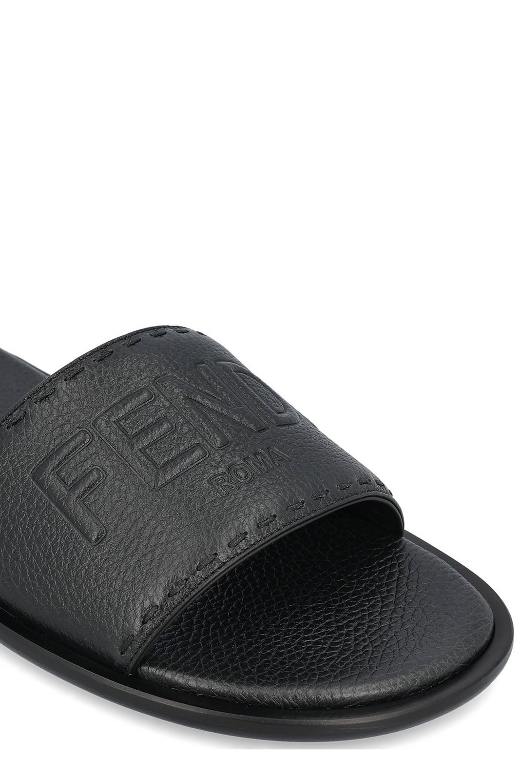 Fendi Roma Logo Embossed Slides – Cettire