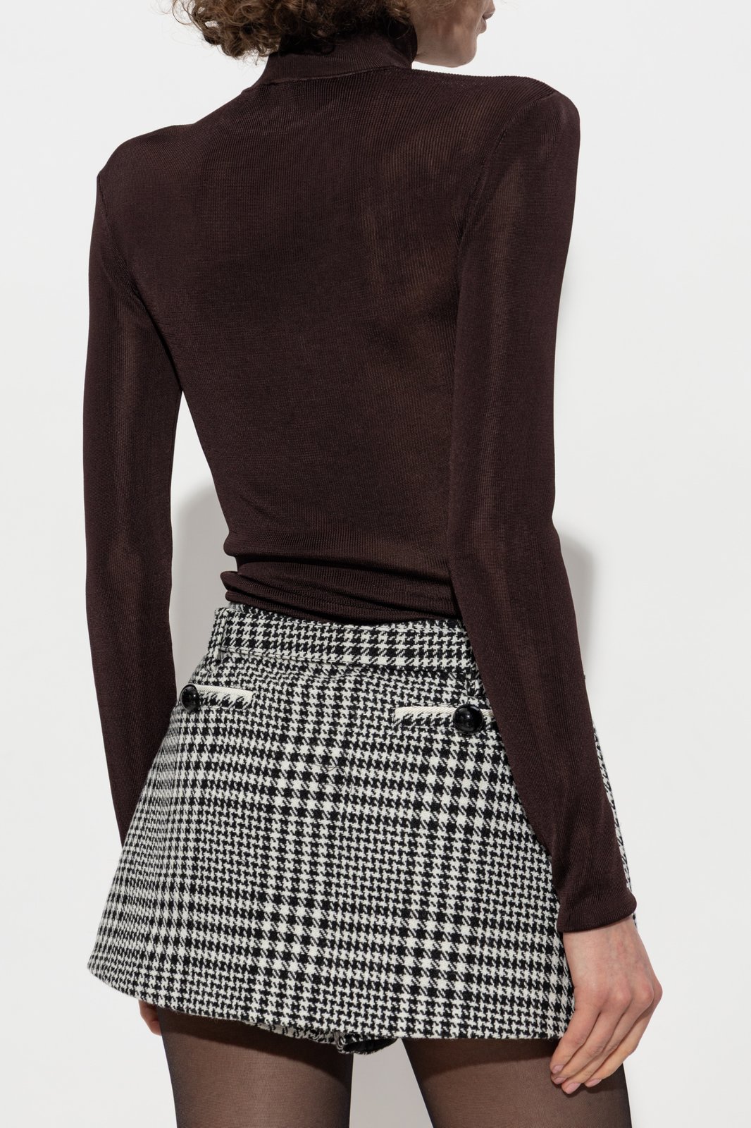 Self-Portrait Turtleneck Fitted Top