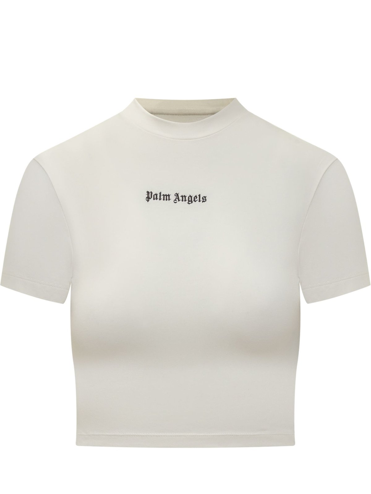 Palm Angels Logo Embroidered Cropped T-Shirt