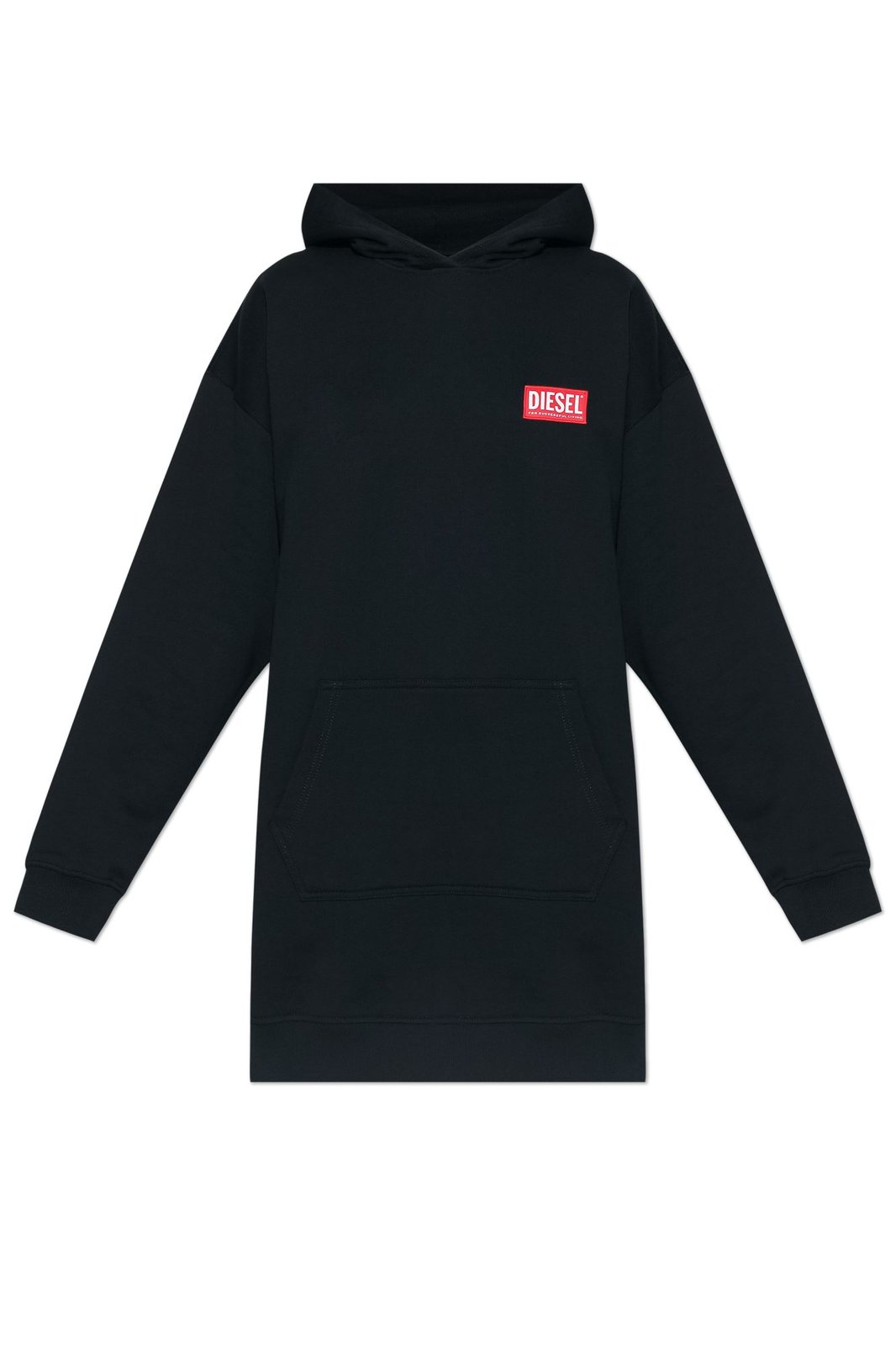 Diesel D-Boxt-Hood-Lab Logo Patch Hooded Mini Dress