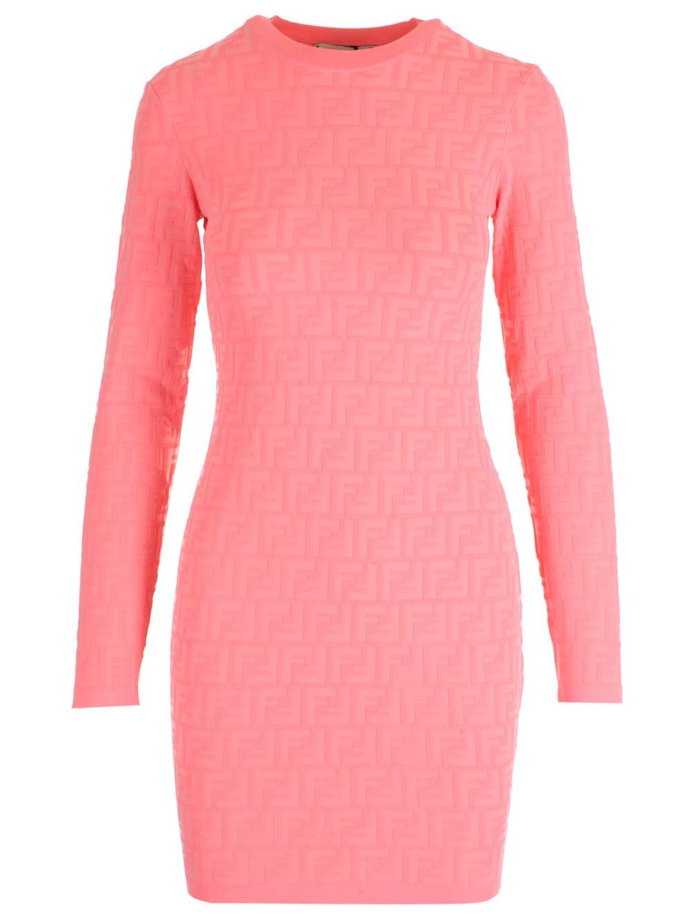Fendi FF Motif Long-Sleeved Dress  Cettire