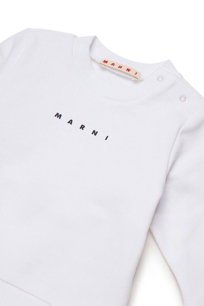 Marni Kids 로고 프린트 크루넥 스웨트셔츠