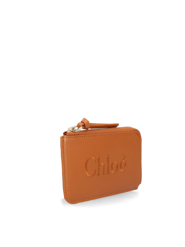 【Chloe】ロゴ刺繍 カードホルダー Chloe クロエ カードホルダー 小銭入れ フラグメントケース ロゴ