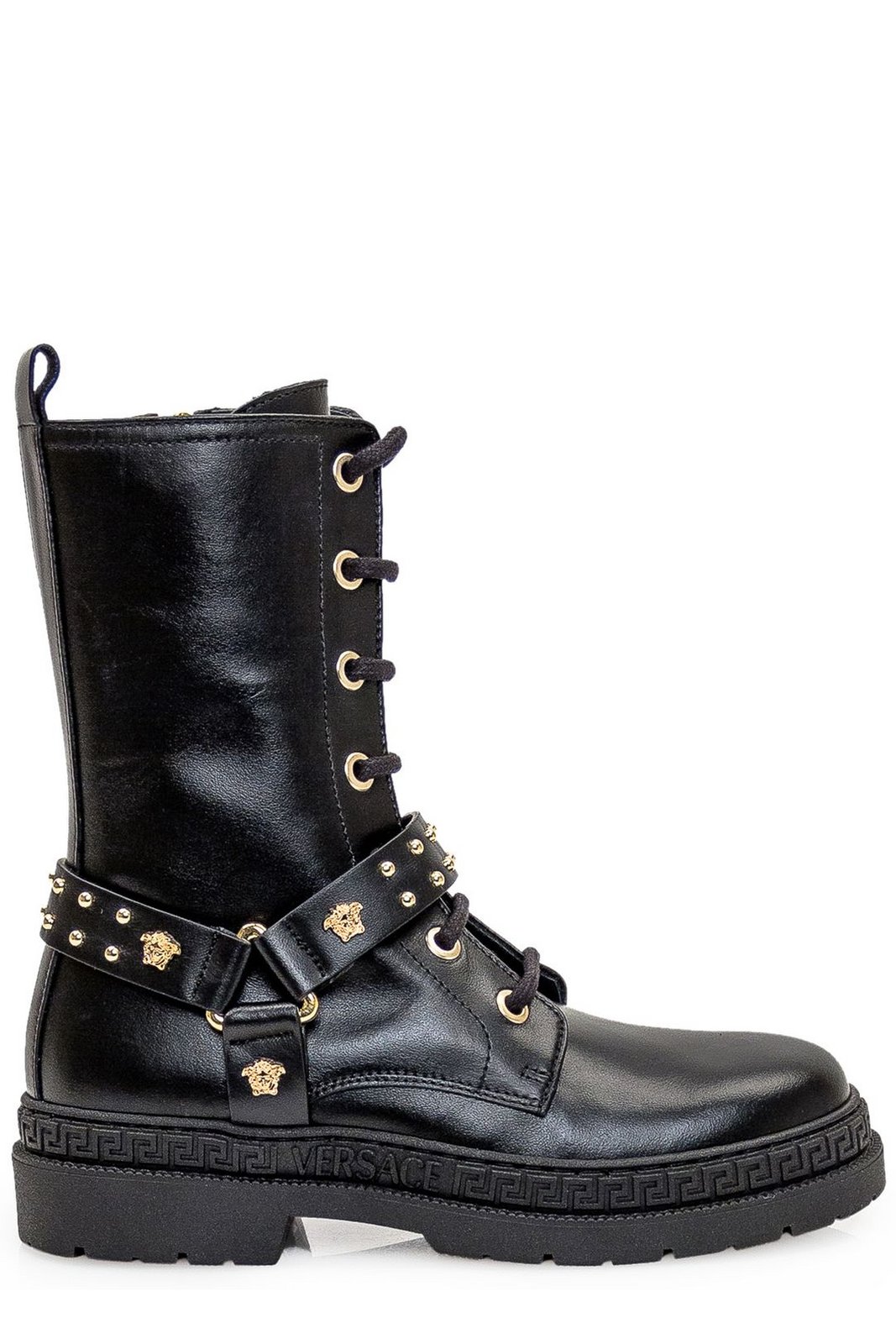 Versace Kids Medusa Round Toe Ankle Boots