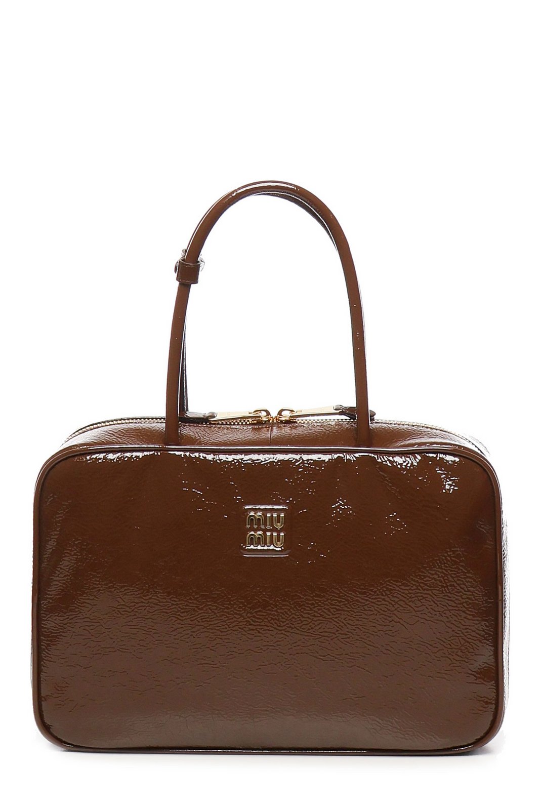 Miuページ Miu Miu Logo-Lettering Zipped Handbag – Cettire