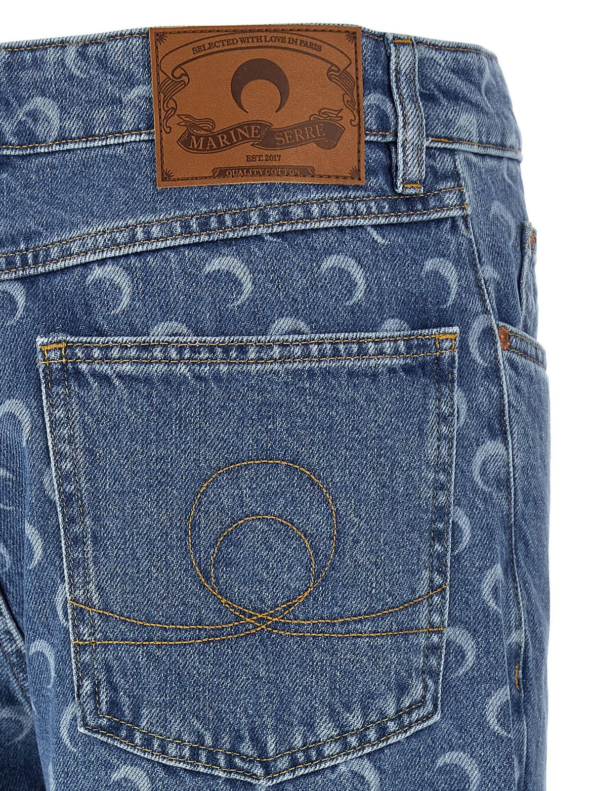 Marine Serre Allover Moon Printed Straight-Leg Jeans