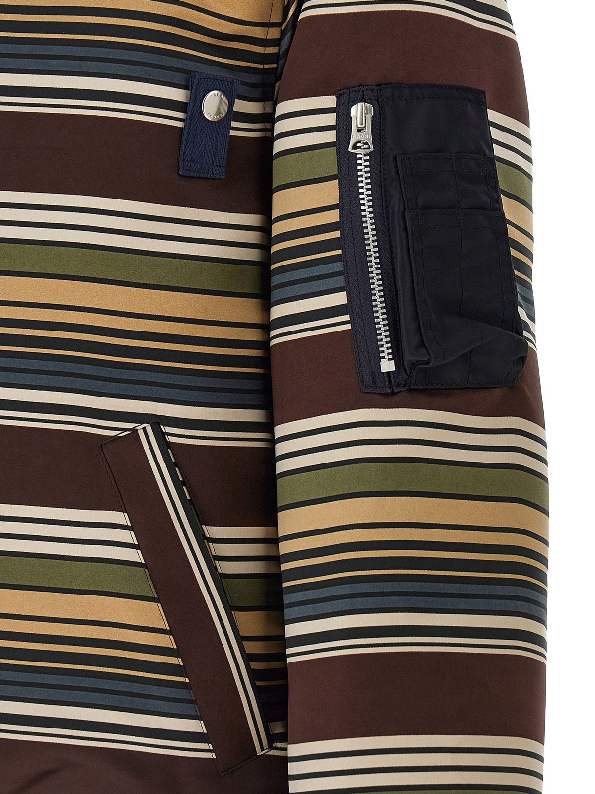 Sacai Striped Button-Up Bomber Jacket – Cettire