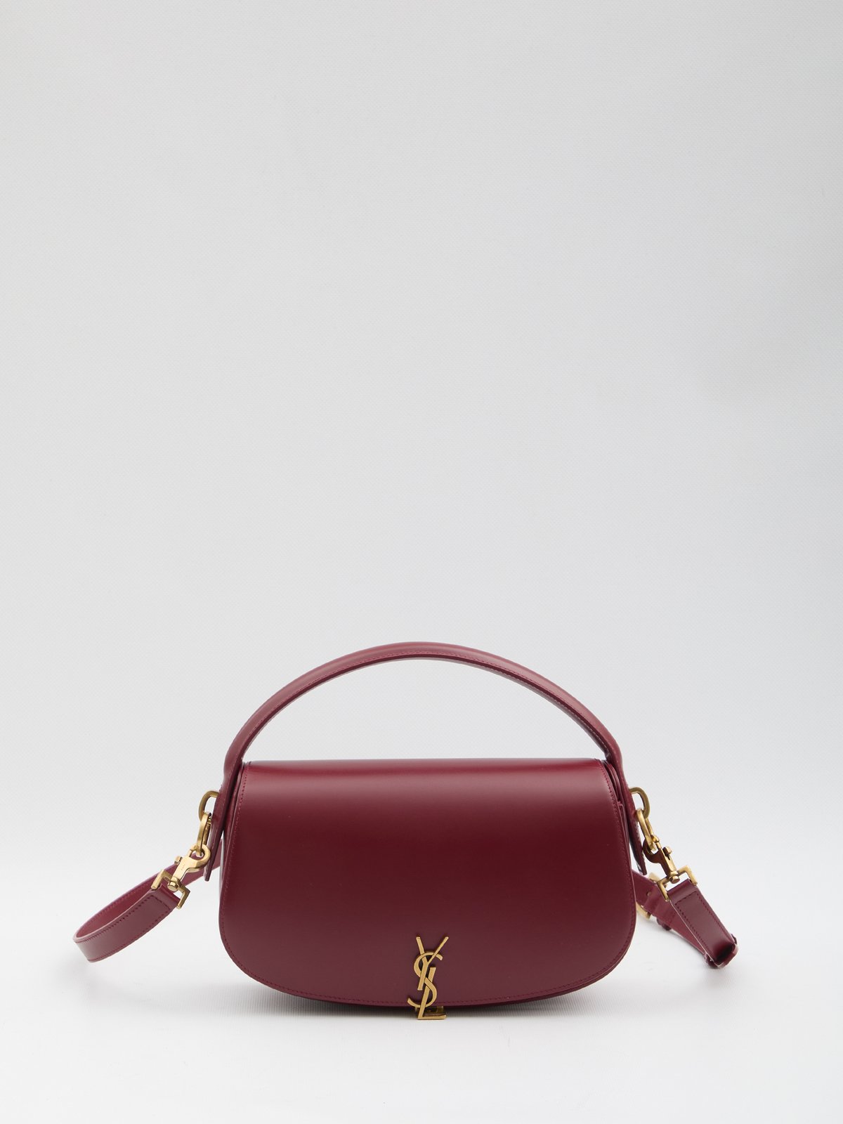 Saint Laurent Logo Plaque Foldover Top Shoulder Bag
