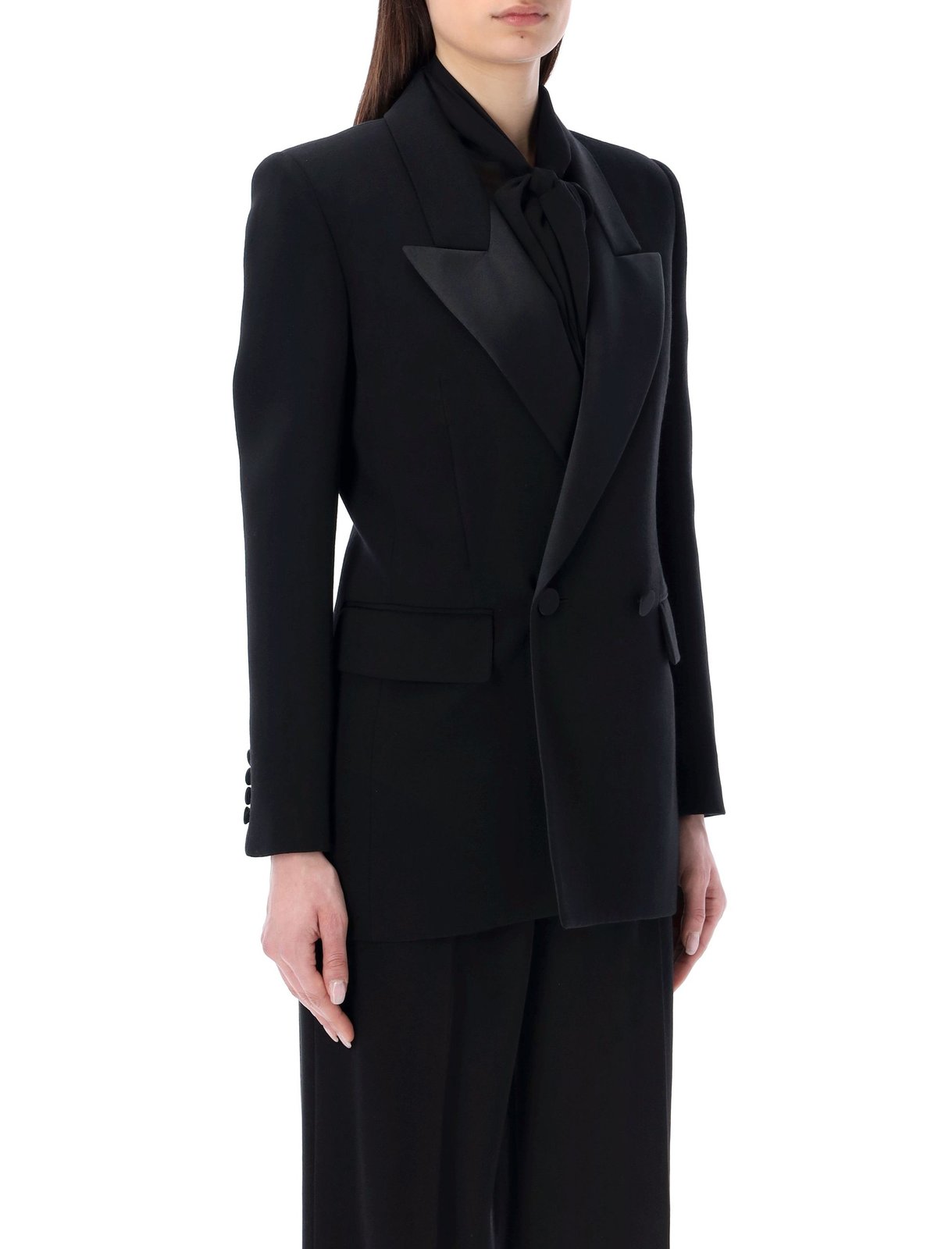 Saint Laurent ダブルブレスト タキシード ジャケット – Cettire