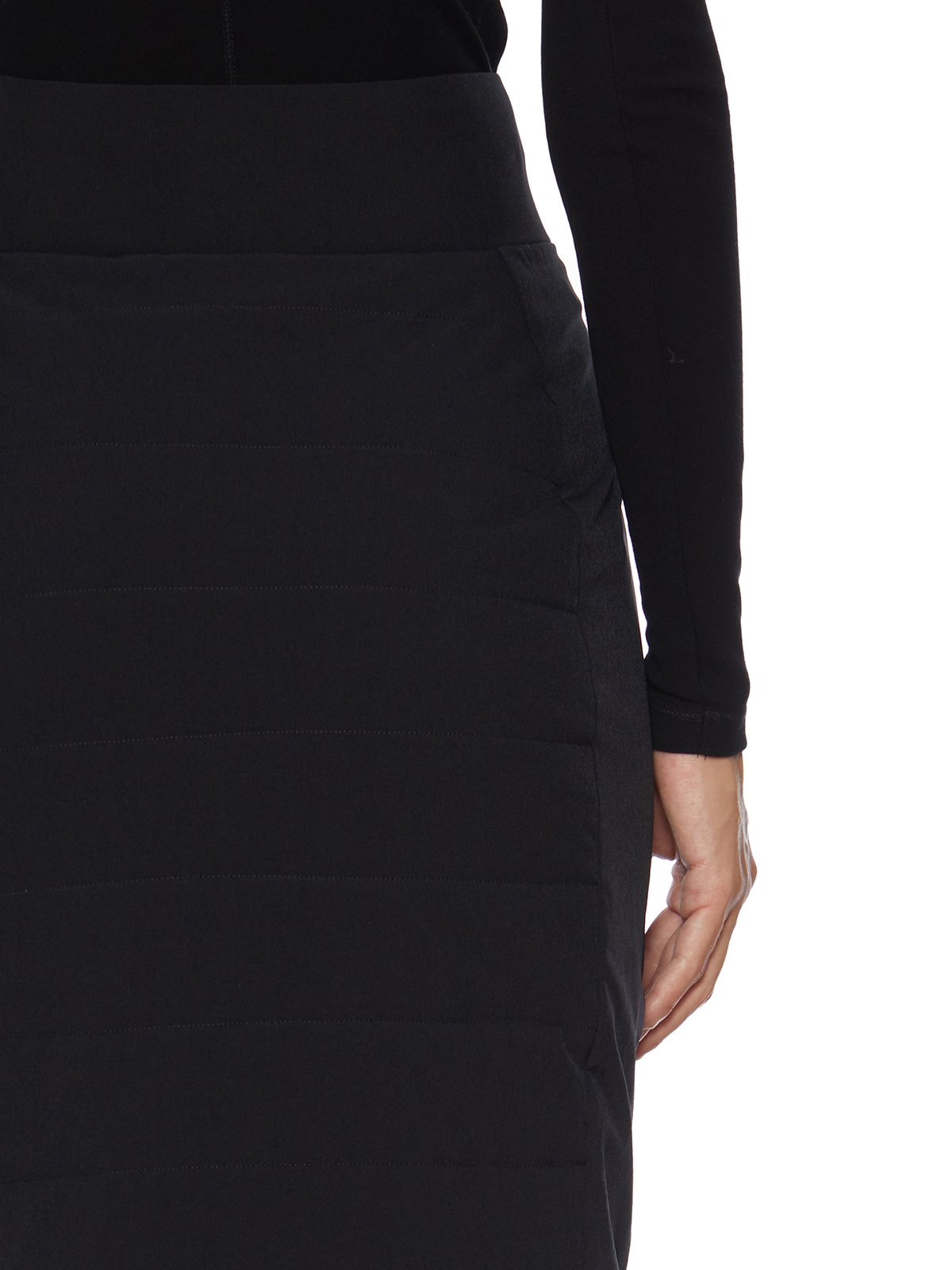 トム・クロム パッド入り ハイウエスト ジップアップ ミディスカート 