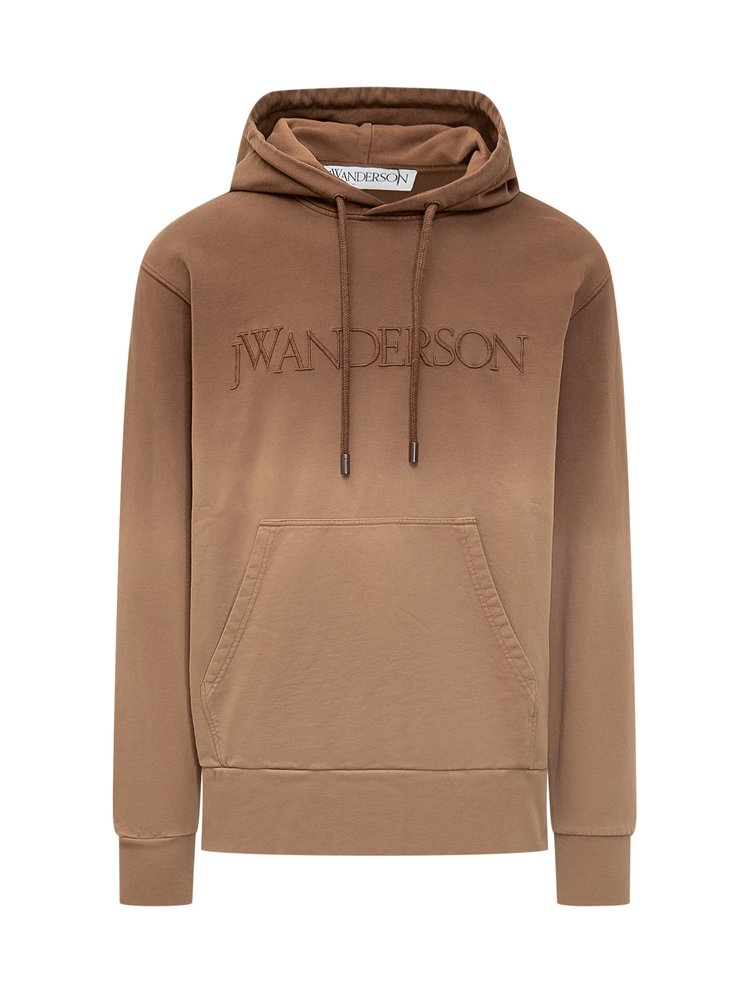 JW Anderson Logo Embroidered Drawstring Hoodie – Cettire