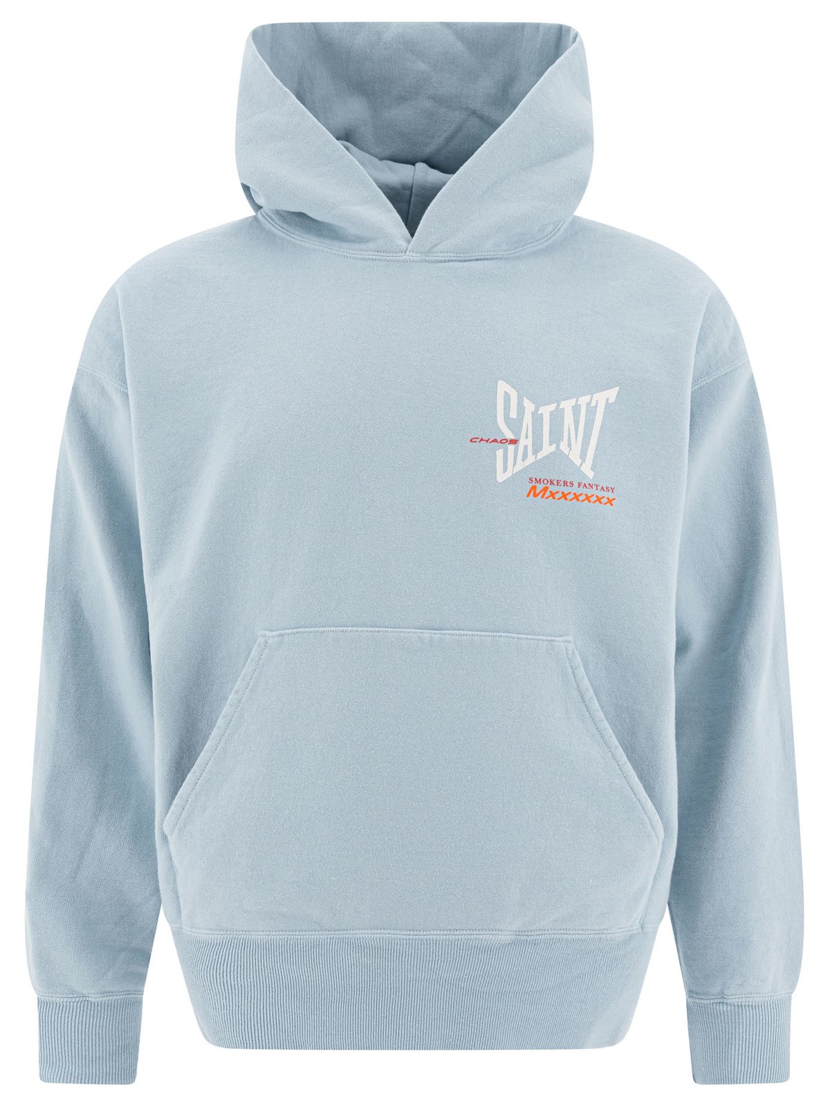 SAINT MXXXXXX Long Sleeve Logo-Print Hoodie