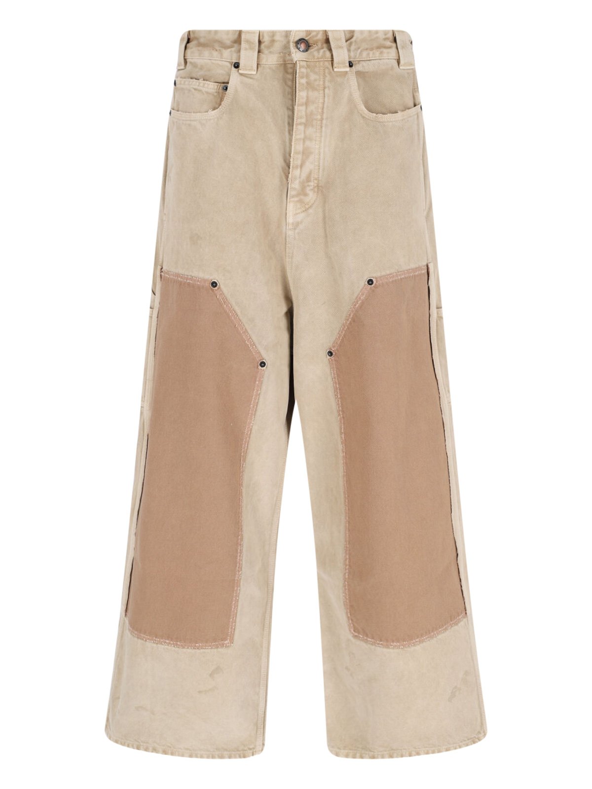 Shop Balenciaga Panelled Detailed Wide-Leg Trousers on Sale at