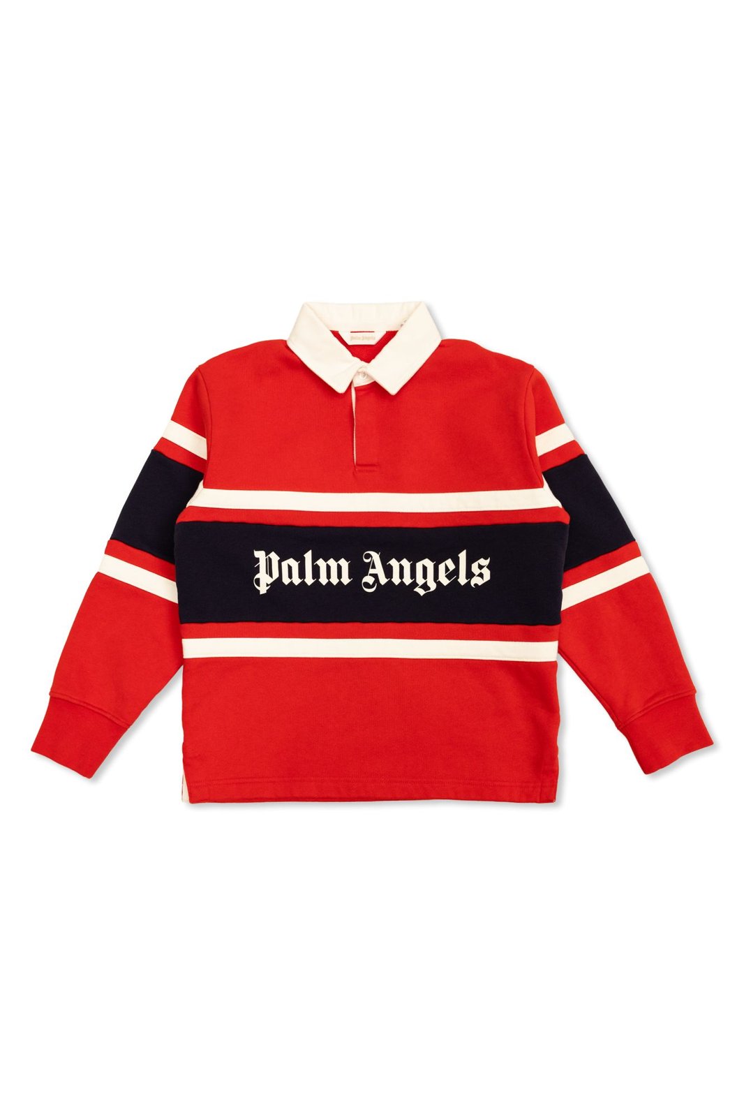 Palm Angels Kids Long Sleeve Polo Shirt