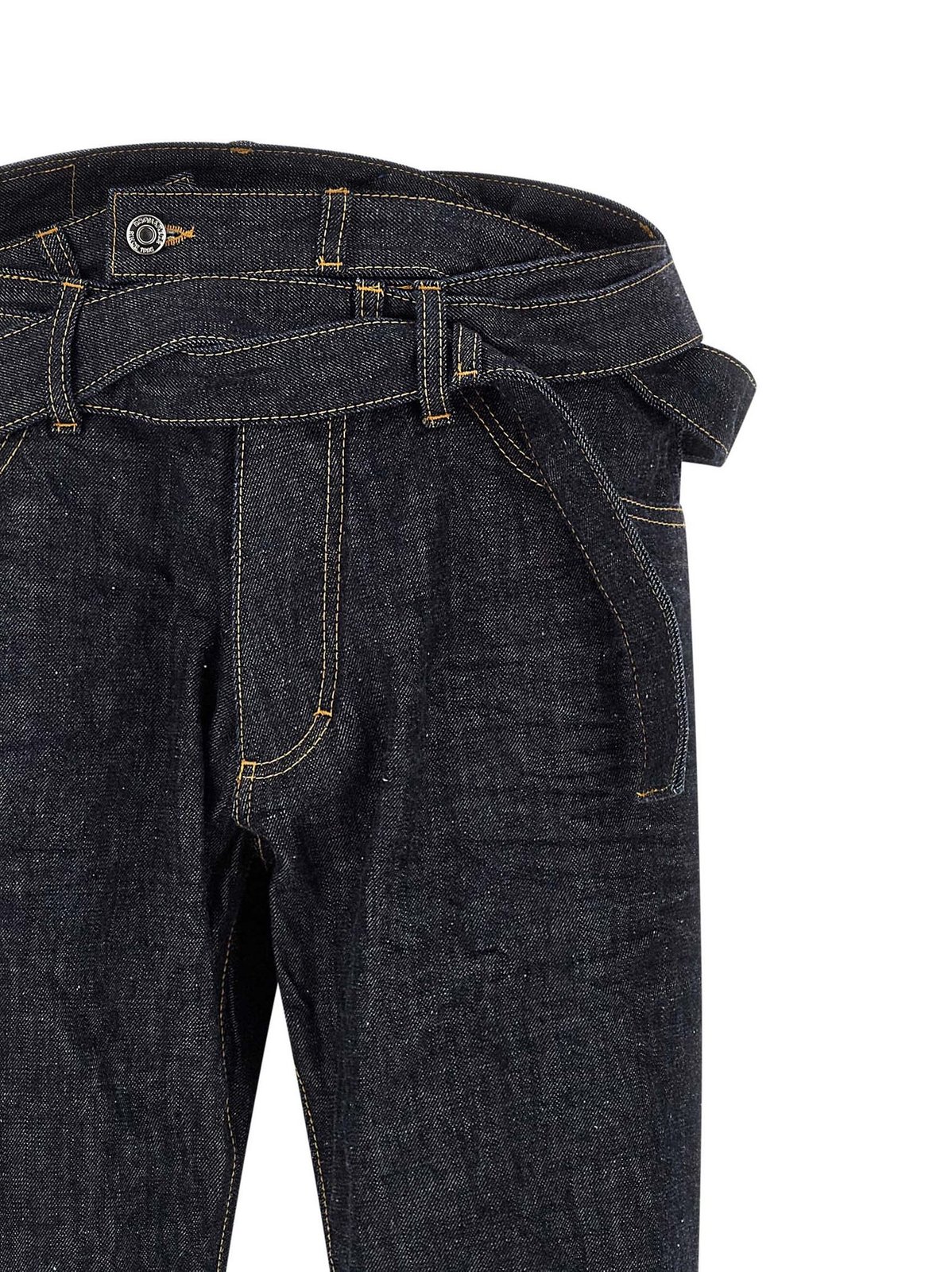 Dsquared2 X Magliano Logo Patch Belted Jeans