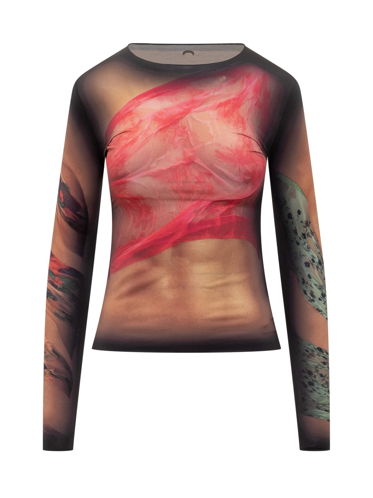 Marine Serre Graphic Printed Crewneck Top