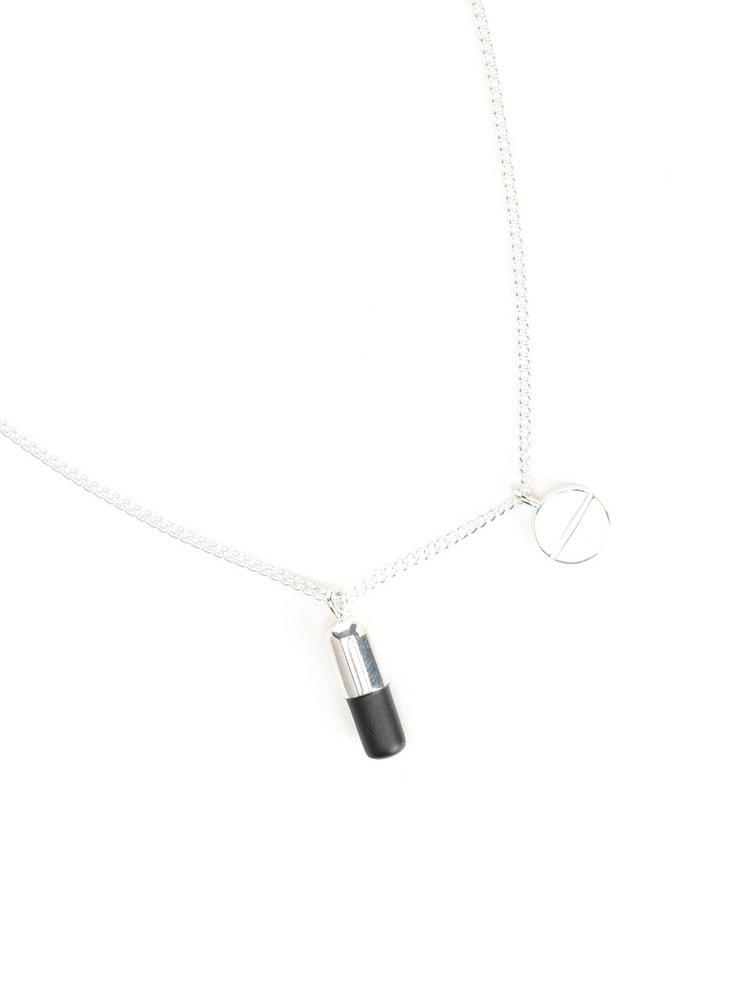 アクセサリー AMBUSH PILL CHARM NECKLACE AMBUSH Silver Gold Color Small Scratch Metal Pill Charm
