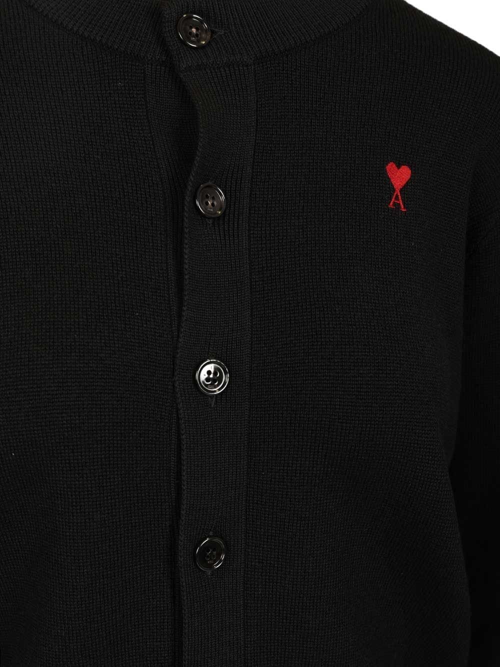 AMI Paris Ami de Coeur Embroidered Cardigan