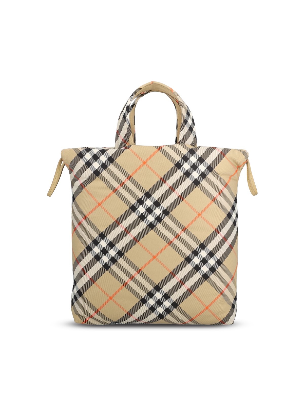 Burberry Kids Checked Drawstring Tote Bag