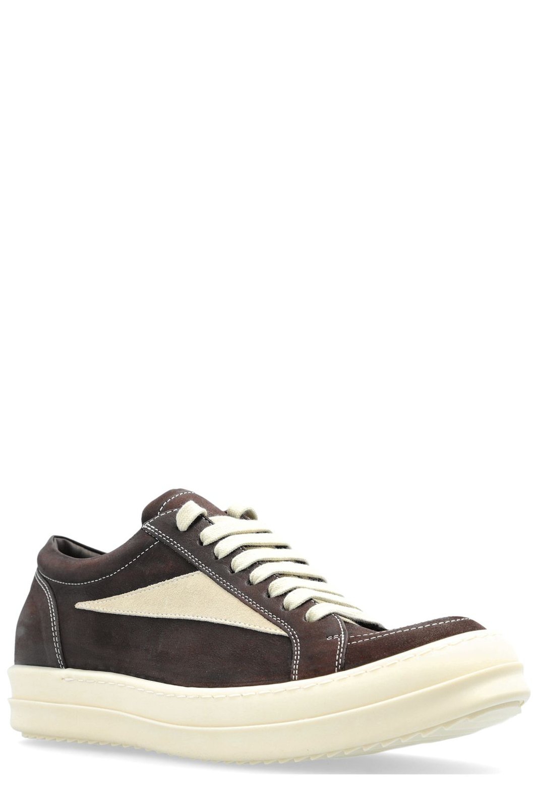 Rick Owens Round Toe Panelled Sneakers