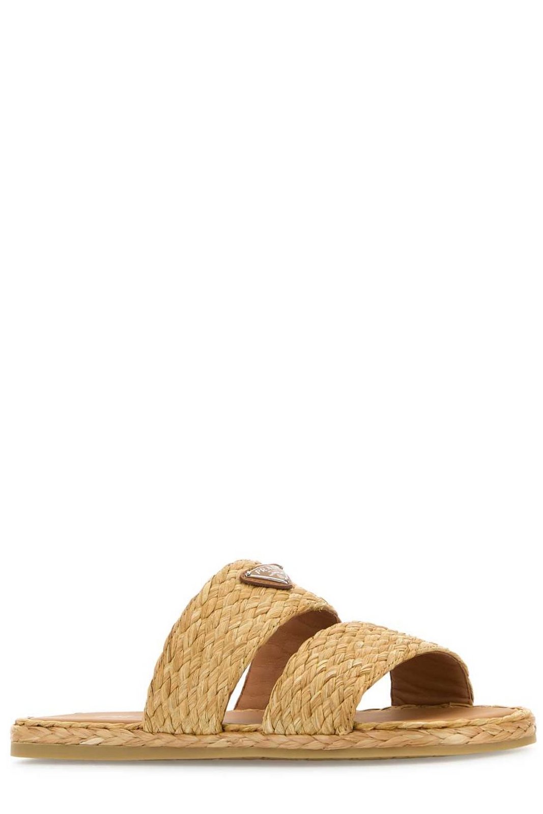 Prada Triangle-Logo Slip-On Sandals