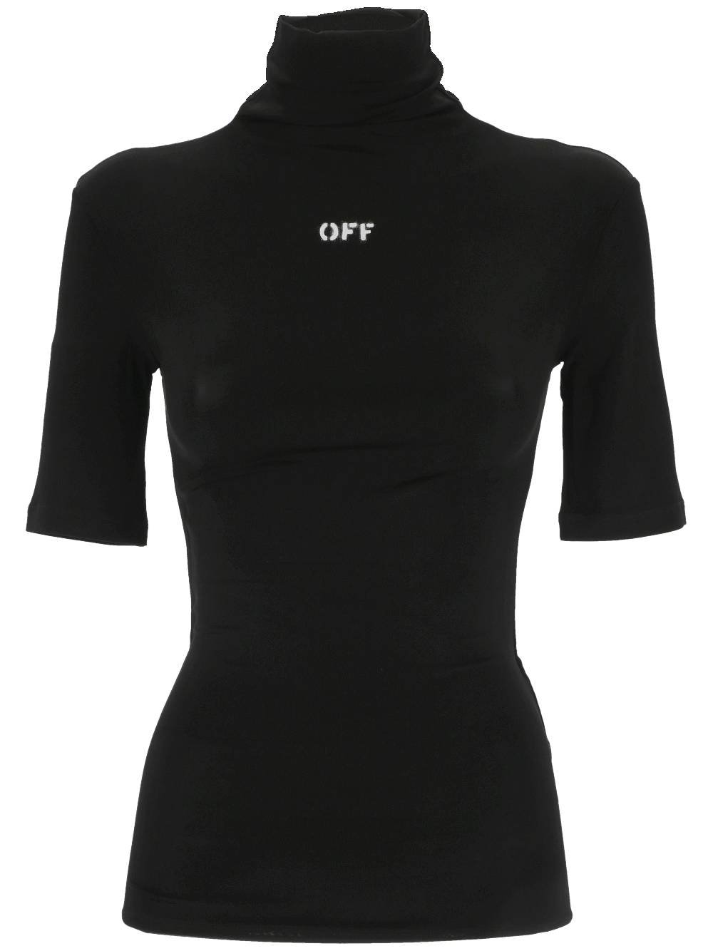 Off-White Logo Printed Turtleneck Top