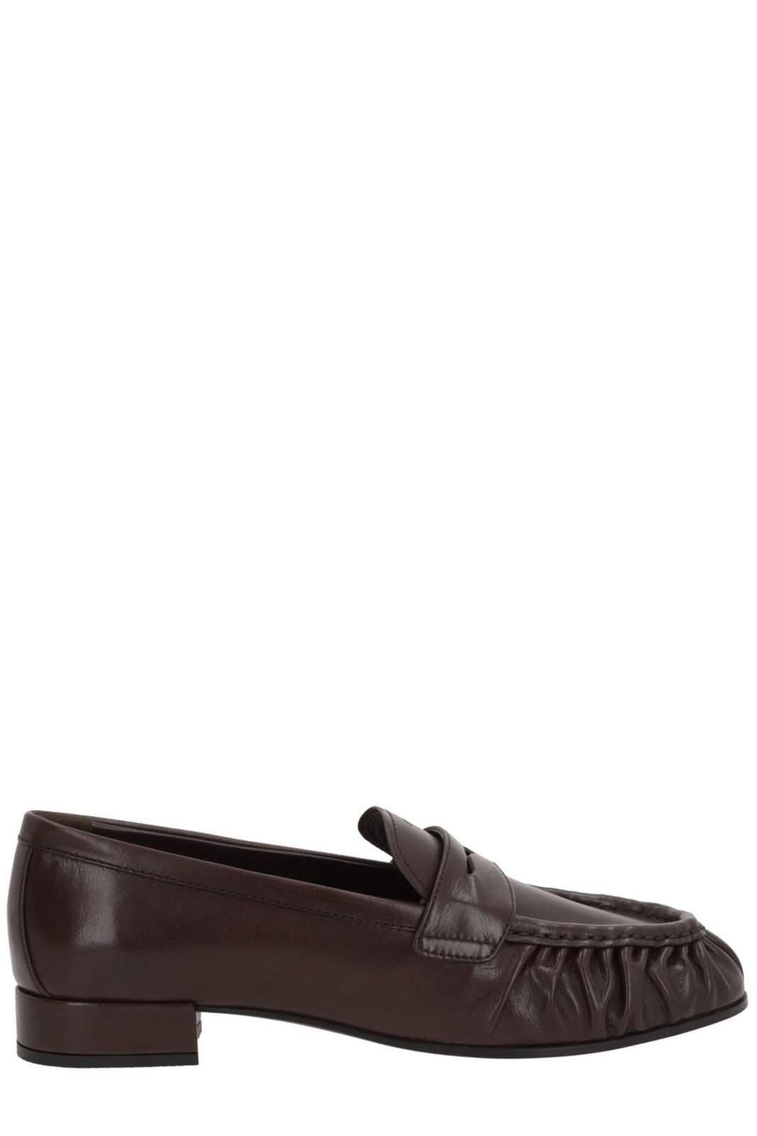 Prada Gathered Penny Loafers