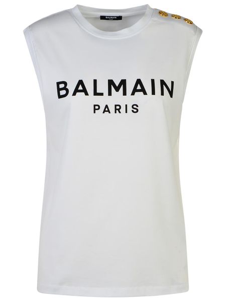 【新品】BALMAIN ロゴプリント タンクトップ　FR36 新品】BALMAIN ロゴプリント タンクトップ FR36