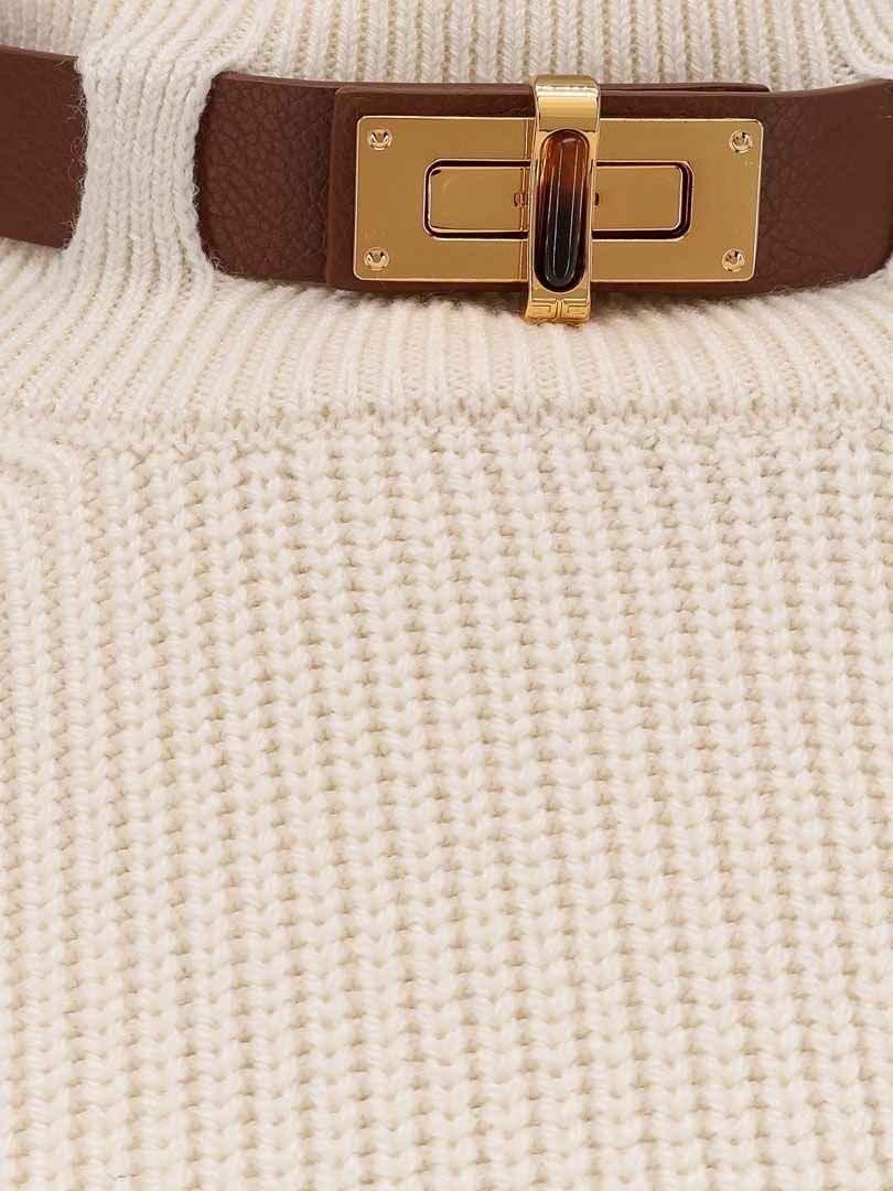 Elisabetta Franchi Strap Detailed Knitted Jumper