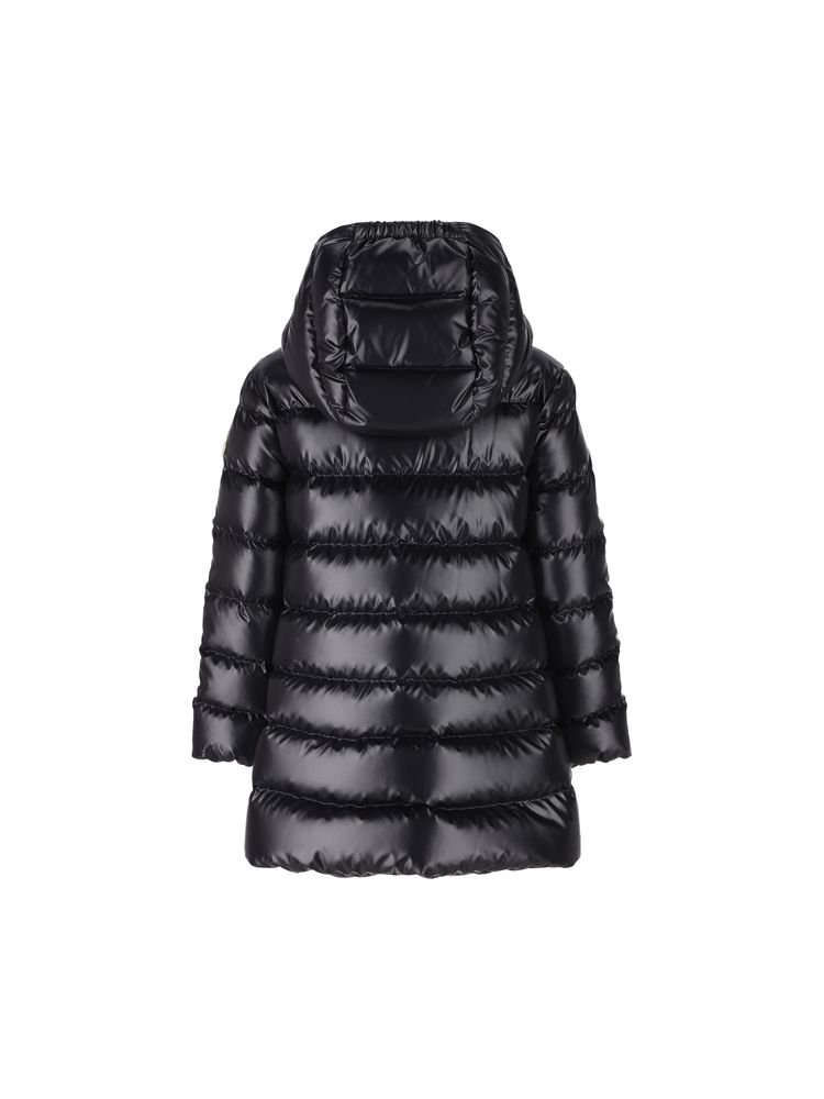 Moncler Enfant 로고 패치 후드 코트