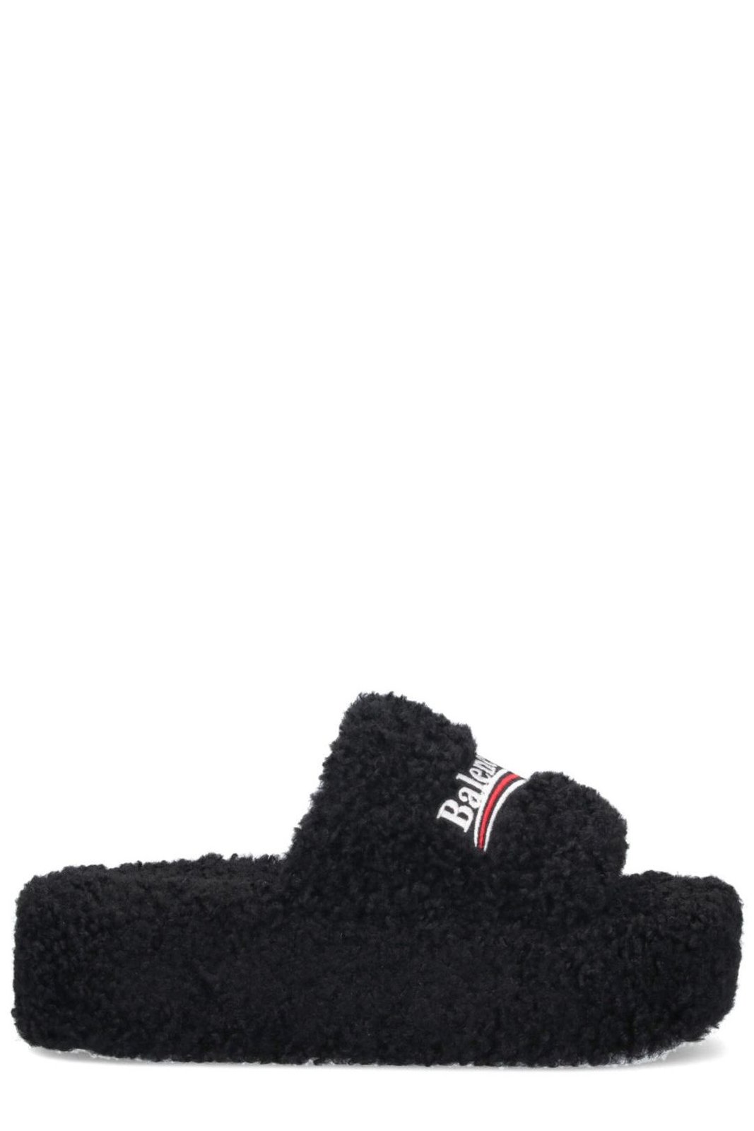 Balenciaga Faux Fur Platform Sandals
