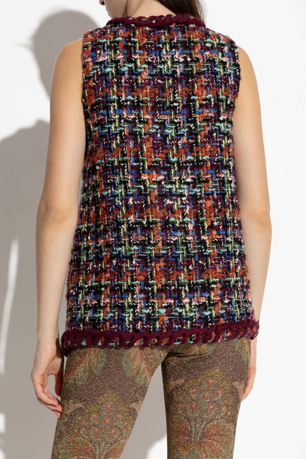 Etro Checked Sleeveless Tweed Vest – On Sale Now with Up to 34