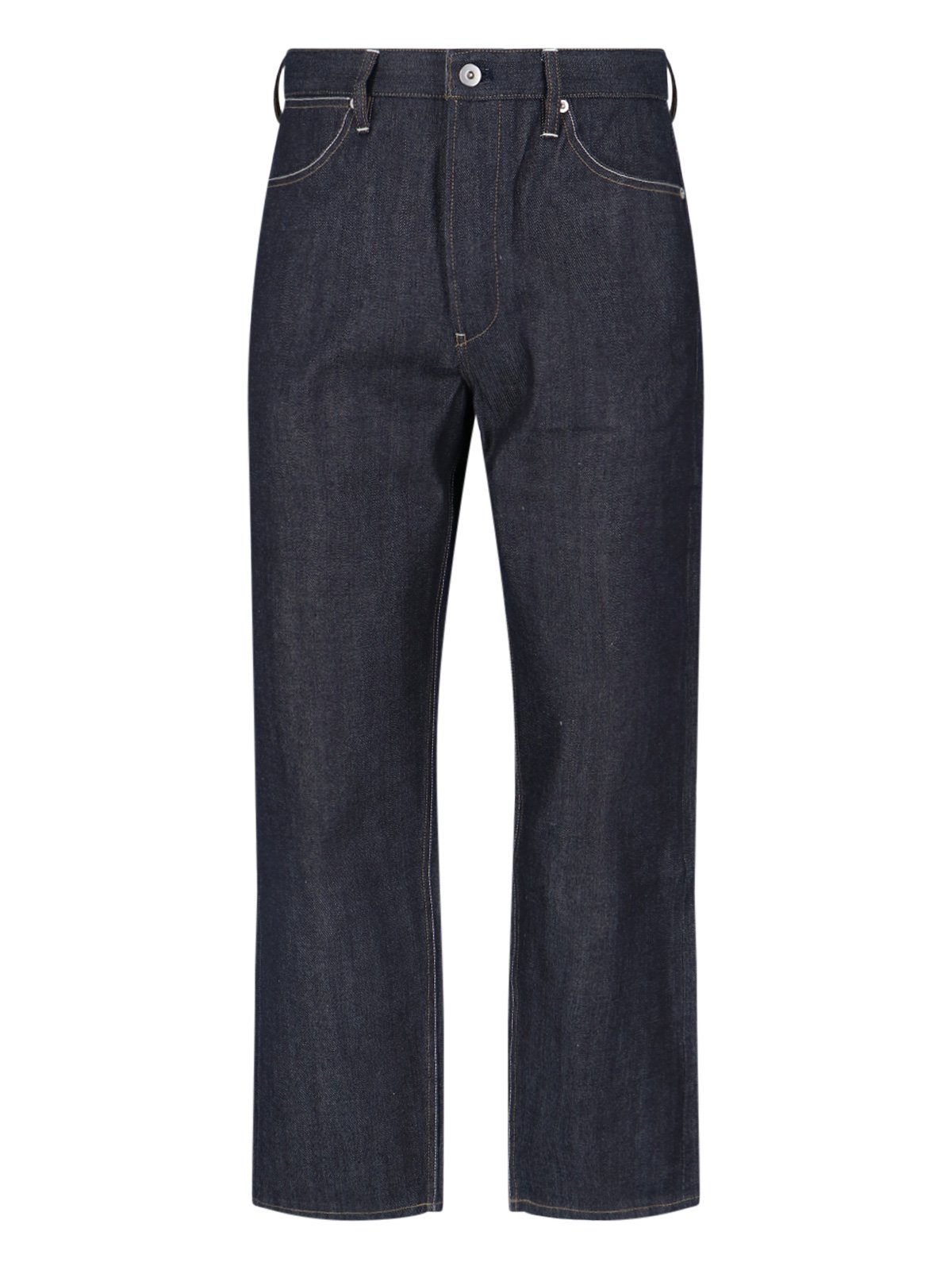 Jil Sander Logo Patch Straight Leg Jeans