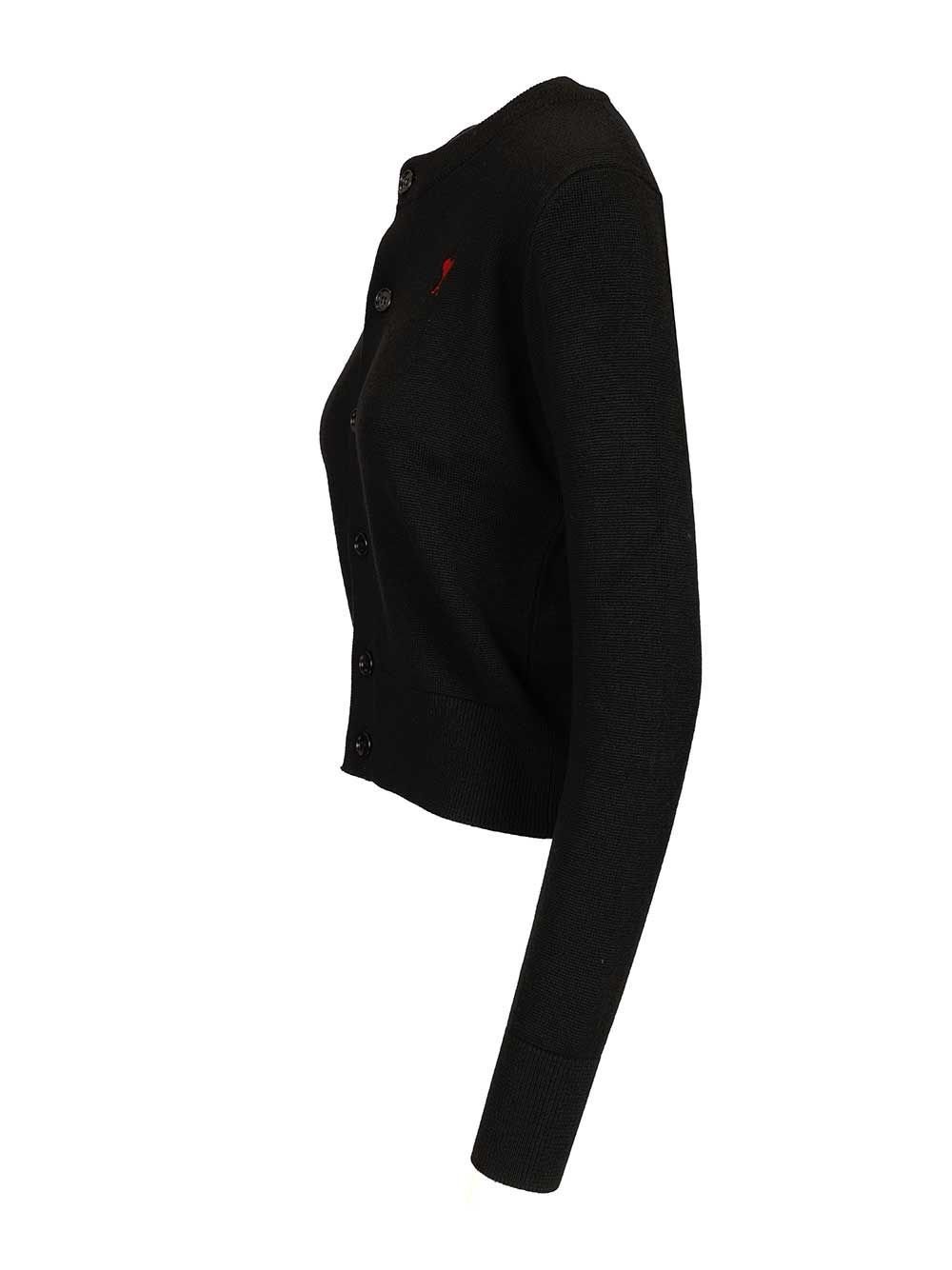 AMI Paris Ami de Coeur Embroidered Cardigan
