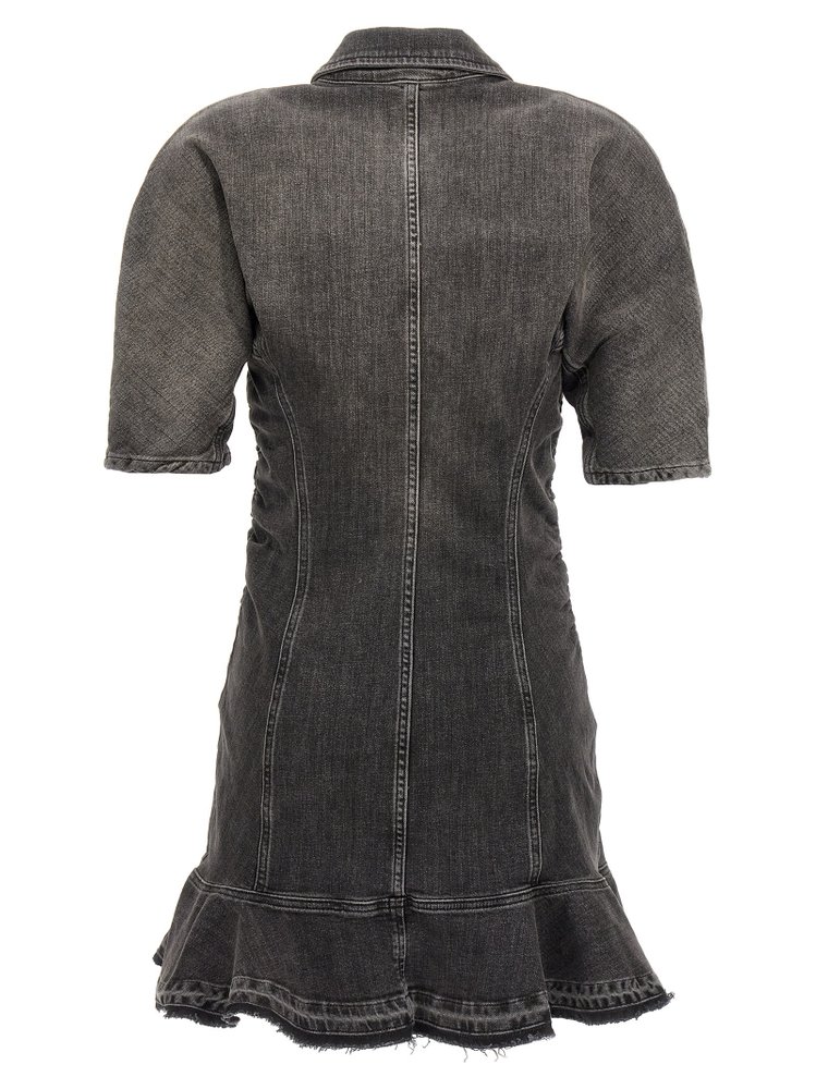 ganni tint edge denim mini dress Ganni Tint-edge Denim Mini Dress