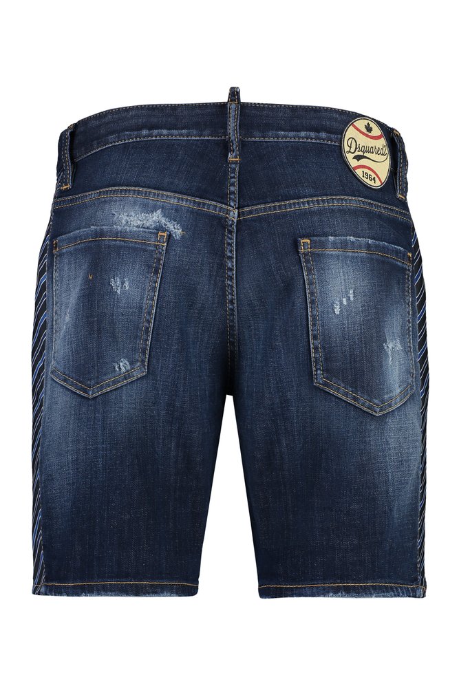 Dsquared2 Dark Easy Ripped Wash Marine Shorts – Cettire