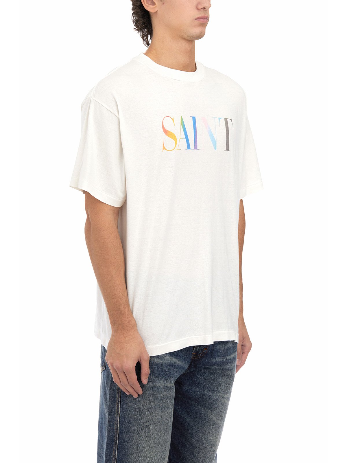 SAINT MXXXXXX Rainbow Saint Printed Crewneck T-Shirt